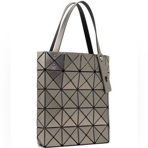 BAO BAO ISSEY MIYAKE LUCENT BOXY TOTE BAG - GUNMETAL Silver Tan
